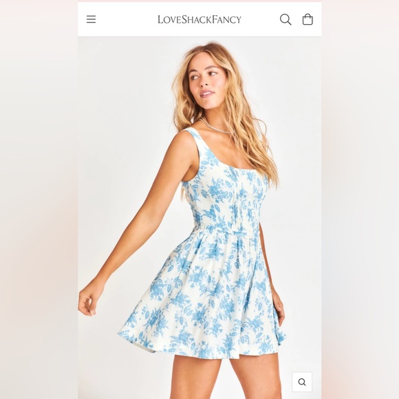 NWT LOVESHACKFANCY Lowery Mini Dress size 12 - Picture 1 of 7
